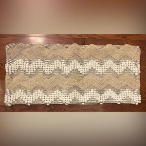 Woven Pillow Case For Large Throw Pillow Natural/Black 32”x14” Tufted Cotton New